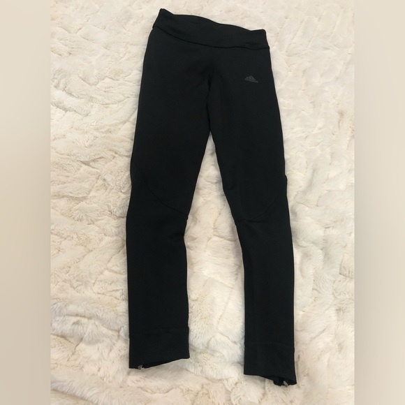 Adidas XS black with mesh zippered breathable climacool Adidas running tights - Picture 2 of 8